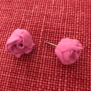 Handmade Rose Earrings- New, Never Been Worn